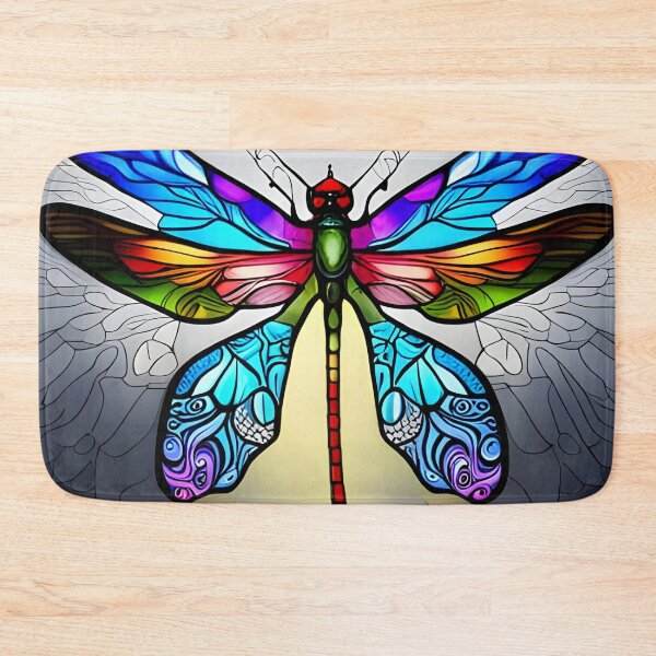 Item preview, Dragonfly Stained Glass Cartoon designed and sold by druidwolfart.