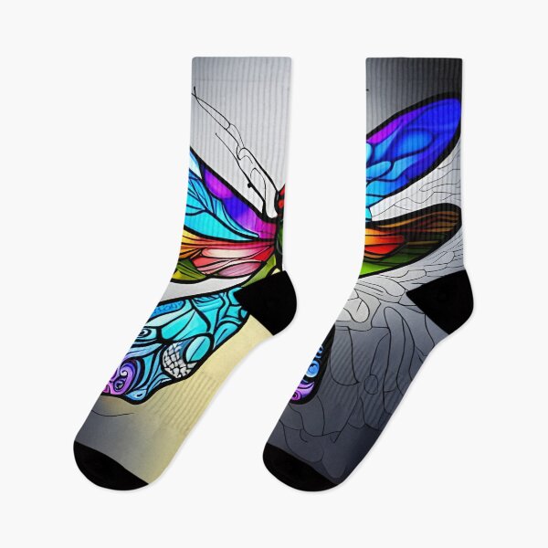 Item preview, Dragonfly Stained Glass Cartoon designed and sold by druidwolfart.