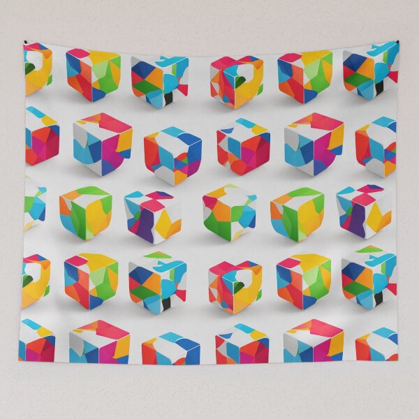 Item preview, Game cubes, abstract, geometric, colorful designed and sold by CoolPixels.