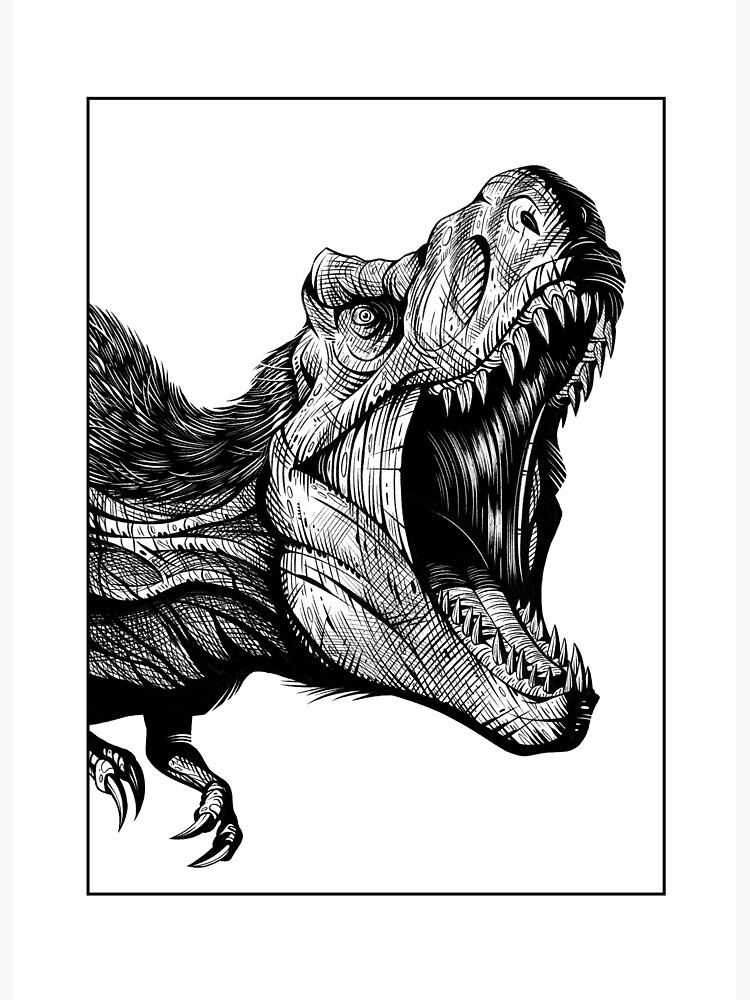 Tyrannosaurus Rex ART PRINT Ink Drawing Dinosaur Jurassic Park Jurassic  World Fallen Kingdom Artwork Trex Dinosaur Art 