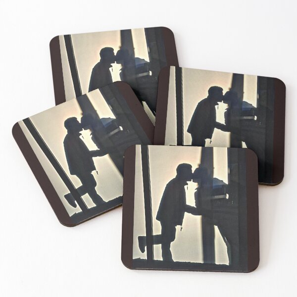 Item preview, The silhouette of a kiss at the bus stop designed and sold by Bradipino.