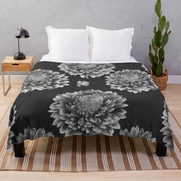 Item preview, Black floral, chrysanthemum flowers designed and sold by CoolPixels.