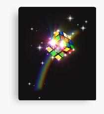 Rubik Cube Rainbow Stars Rubiks Cube Shirt Canvas Print