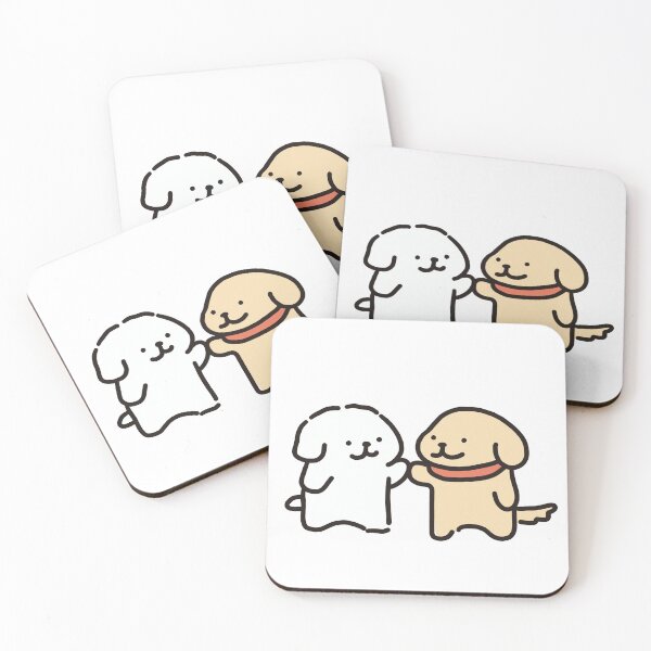 Item preview, Cute Line Puppies Couple - Maltese & Golden Retriever - High Five designed and sold by sleepycharis.