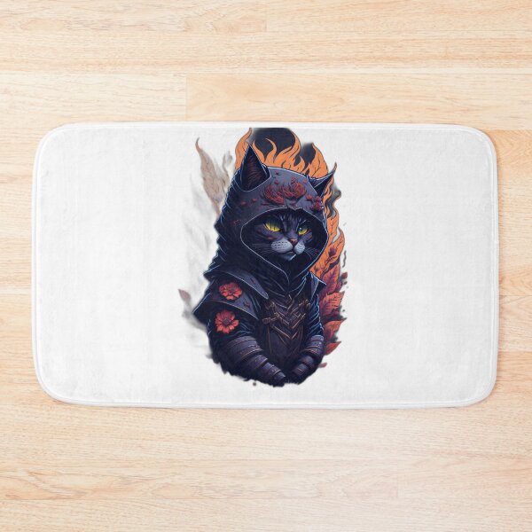 Item preview, Feline Inferno: Cat Ninja in Dark Flames designed and sold by DreamLoreArt.