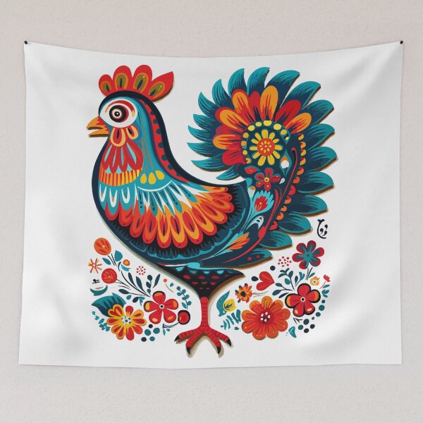 Item preview, Rooster Chicken Polish Folk Art designed and sold by ImprintMage.