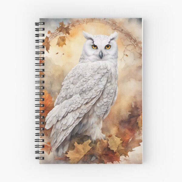 Item preview, White Owl Encircled by Autumn Leaves designed and sold by WinterTempest.