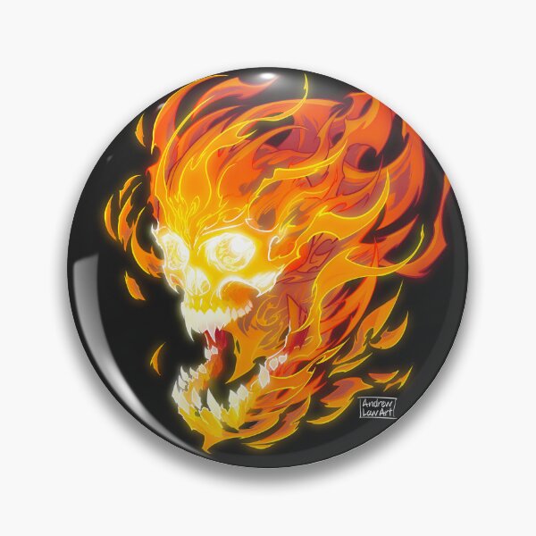 Item preview, Flaming skull designed and sold by AndrewLawArt.