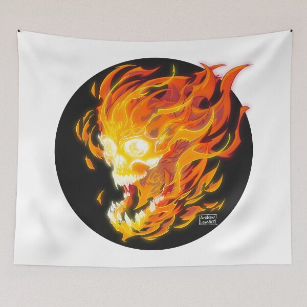 Item preview, Flaming skull designed and sold by AndrewLawArt.