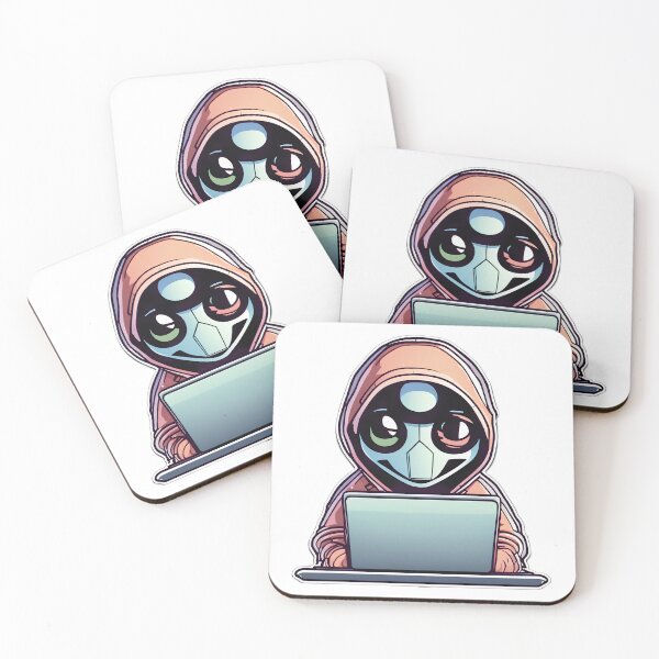 Item preview, Cartoon robotic hacker designed and sold by Maths-4-Nerds.
