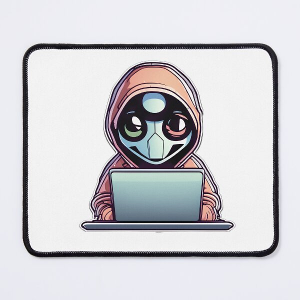 Item preview, Cartoon robotic hacker designed and sold by Maths-4-Nerds.
