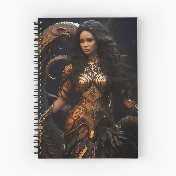 Item preview, Enchantress of the Scorpion: A Full-Body Portrait of a Beautiful Woman Merged with Mystical Arthropod designed and sold by oanaunciuleanu.