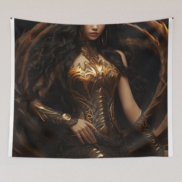 Item preview, Enchantress of the Scorpion: A Full-Body Portrait of a Beautiful Woman Merged with Mystical Arthropod designed and sold by oanaunciuleanu.