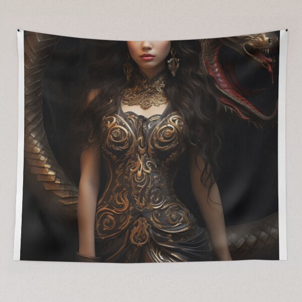 Item preview, Enchantress of the Scorpion: A Full-Body Portrait of a Beautiful Woman Merged with Mystical Arthropod designed and sold by oanaunciuleanu.