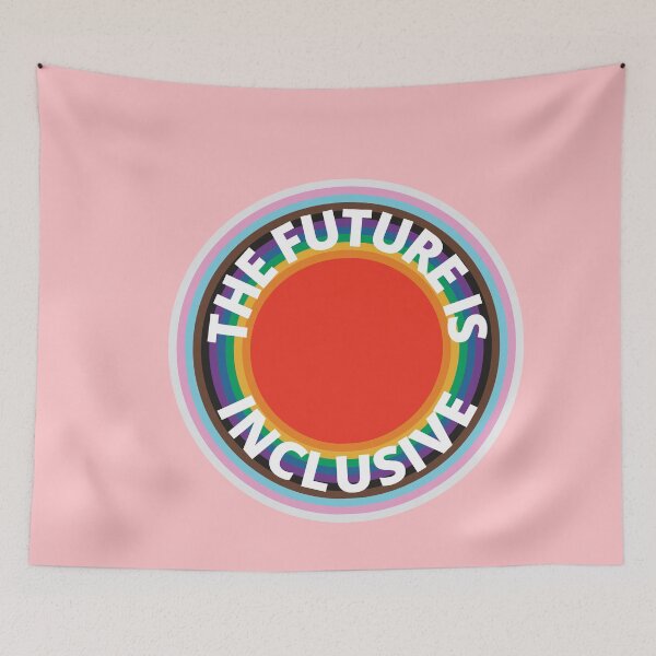 Item preview, The Future Is Inclusive Pride Flag Rainbow Circles designed and sold by Wanderior.