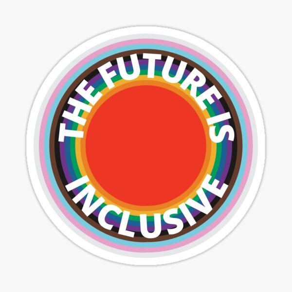 Item preview, The Future Is Inclusive Pride Flag Rainbow Circles designed and sold by Wanderior.