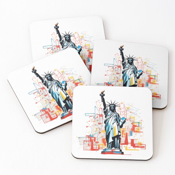 Item preview, Ultra Minimalist Line Art Tee - Statue of Liberty Graffiti Style designed and sold by Moisky Patterns.