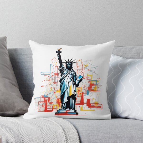 Item preview, Ultra Minimalist Line Art Tee - Statue of Liberty Graffiti Style designed and sold by Moisky Patterns.
