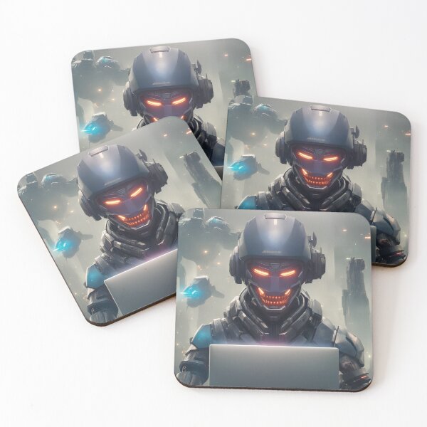 Item preview, Futuristic robotic hacker designed and sold by Maths-4-Nerds.