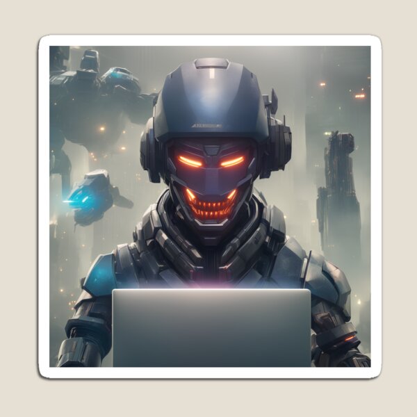 Item preview, Futuristic robotic hacker designed and sold by Maths-4-Nerds.