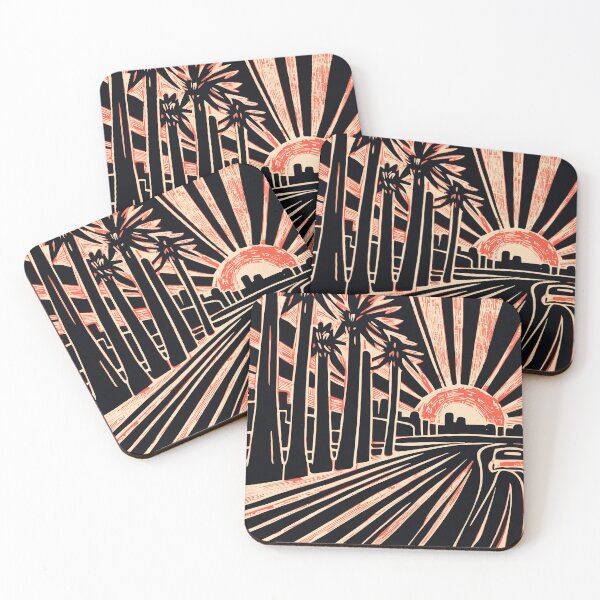 Item preview, Sunset Boulevard in a Linocut Style designed and sold by SamJanner.