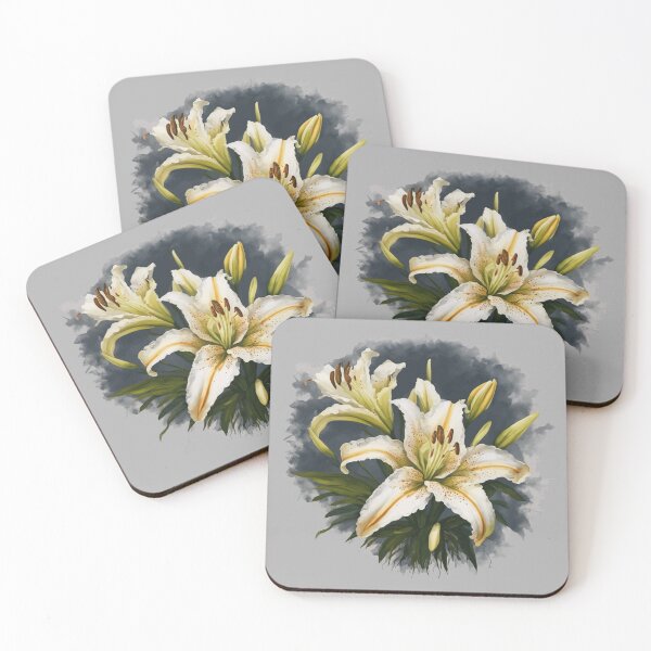 Item preview, Artistic White Lilies Vector Design designed and sold by taiche.