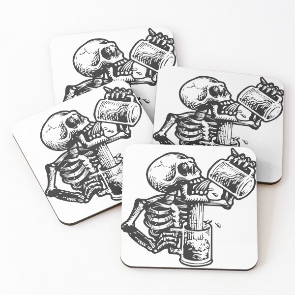 Item preview, Skeleton Sipping Stout - Unique Black Ink Art for Beer Lovers designed and sold by InkStation24.
