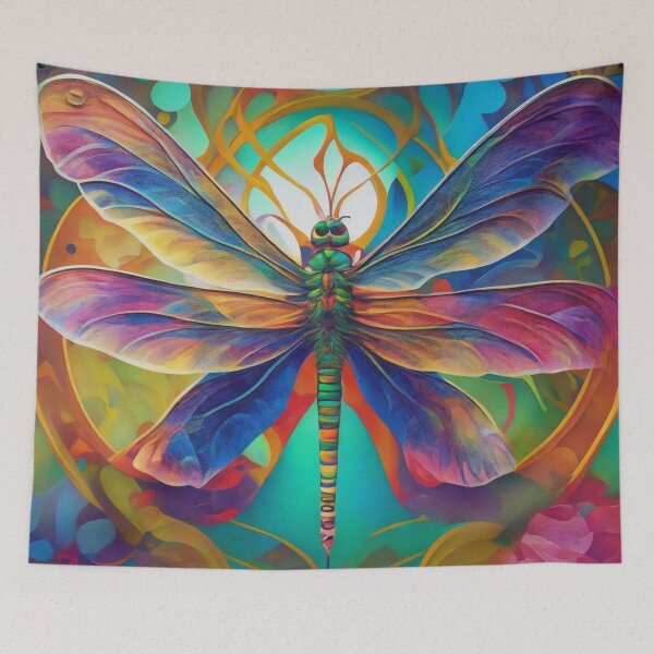 Item preview, Dragonfly Art Nouveau Painting designed and sold by druidwolfart.