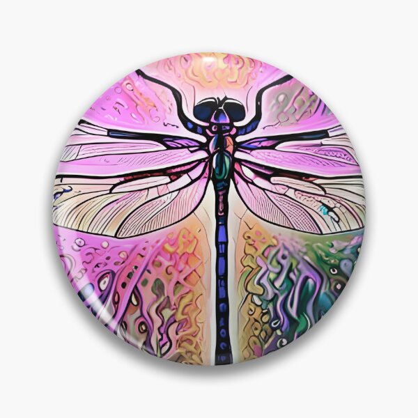 Item preview, Dragonfly Stained Glass Cartoon designed and sold by druidwolfart.