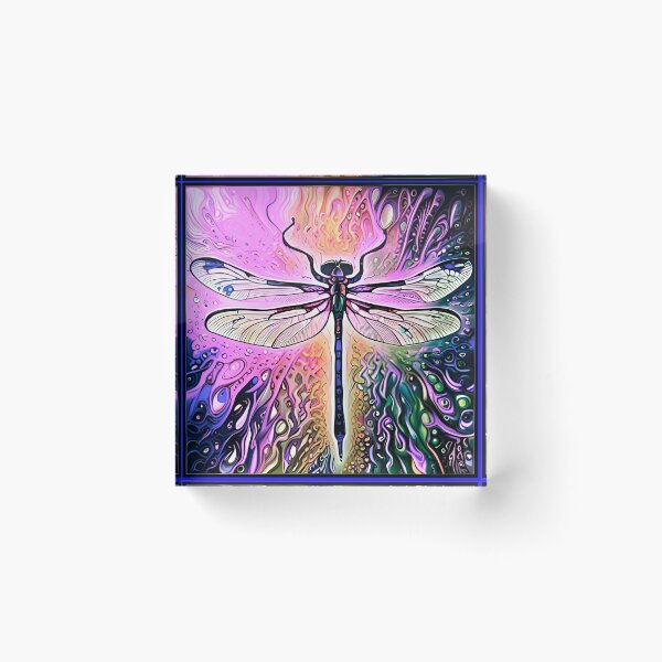 Item preview, Dragonfly Stained Glass Cartoon designed and sold by druidwolfart.