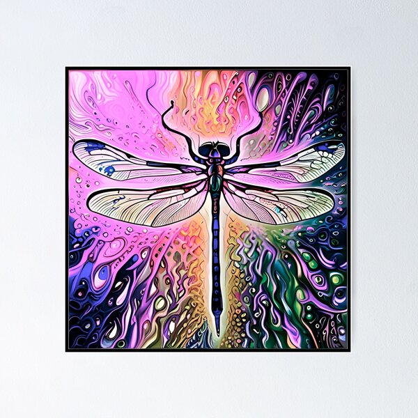 Item preview, Dragonfly Stained Glass Cartoon designed and sold by druidwolfart.
