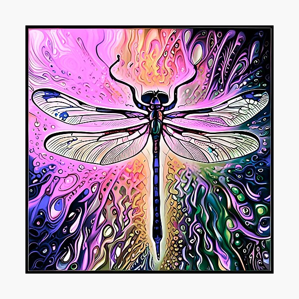 Item preview, Dragonfly Stained Glass Cartoon designed and sold by druidwolfart.