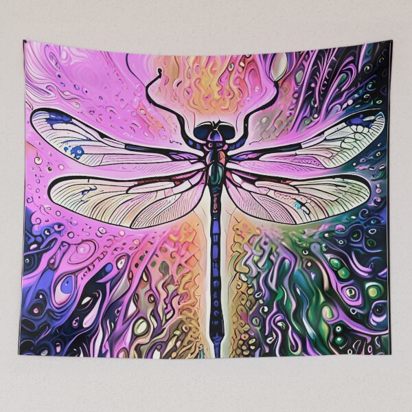 Item preview, Dragonfly Stained Glass Cartoon designed and sold by druidwolfart.