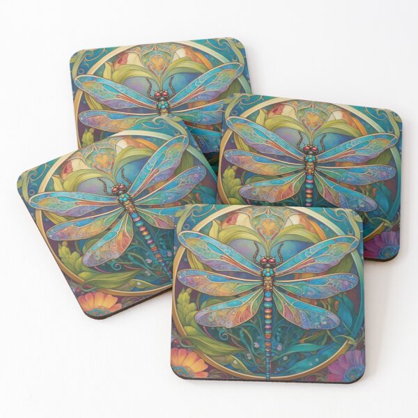 Item preview, Dragonfly Art Nouveau Painting designed and sold by druidwolfart.