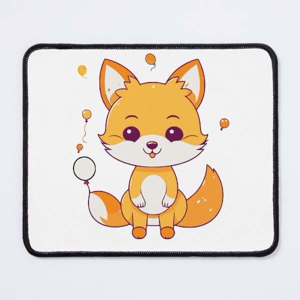 Item preview, Cute little Fox with Balloons, Kawaii Style designed and sold by All Year Round.