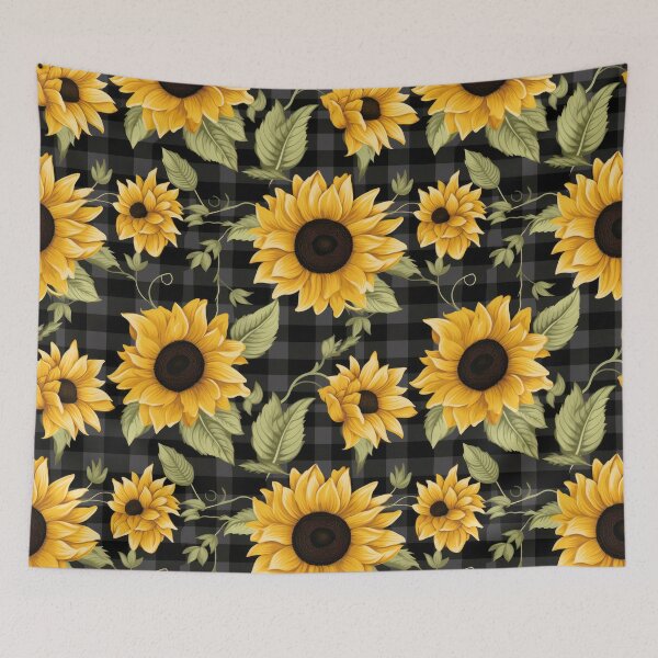Item preview, Gingham Sunflowers Pattern designed and sold by GoDesign1.