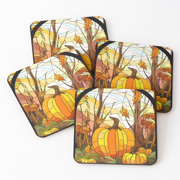 Item preview, Pumpkin field Stained Glass Autumn Design  designed and sold by octoboobs.