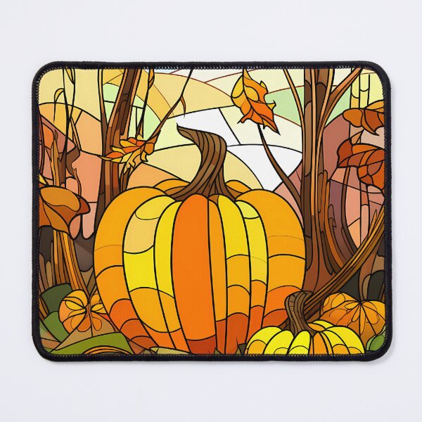 Item preview, Pumpkin field Stained Glass Autumn Design designed and sold by octoboobs.