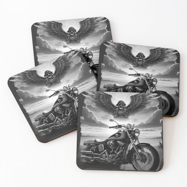 Item preview, Monochrome Motorcycle Silhouette at Sunset  designed and sold by Ceemko's Vintage Corner.