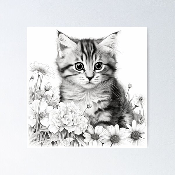 Item preview, Precious Kitten with Flower designed and sold by Kat-177424.