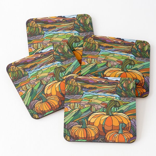 Item preview, Pumpkin field Stained-glass Fall Rustic  designed and sold by octoboobs.