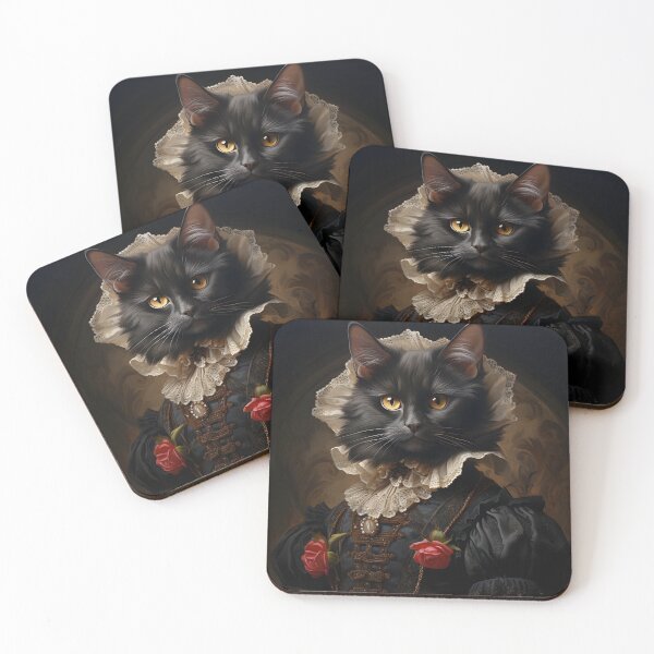 Item preview, Renaissance Black Cat Portrait No. 2 designed and sold by Marvel Selke.