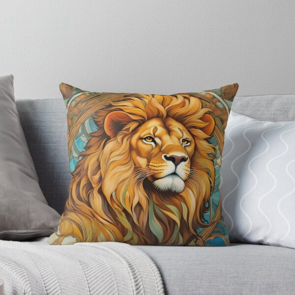 Item preview, Proud Lion Portrait Art Nouveau Style designed and sold by RandomJunction.