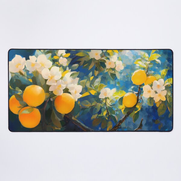 Aperçu de l'œuvre Agrumes frais, jardin d'été plein de citrons et d'oranges mûrs créée et vendue par Faellery.