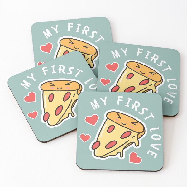 Item preview, Pizza kawaii valentine my first love hearts and pepperoni cheese designed and sold by Lady-Frost.