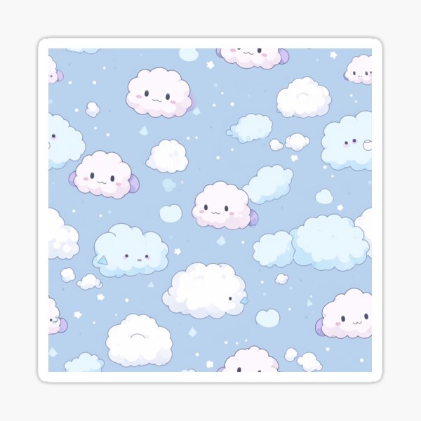 3D-Stickers #02 {Puffy Clouds}