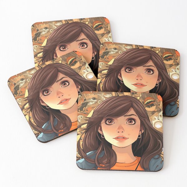 Item preview, Confronting nightmares: woman amidst orange and black designed and sold by ArrangedDesigns.