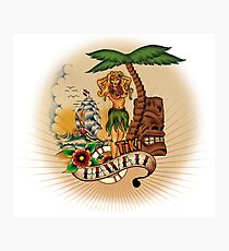 Oldschool Tattoo Tiki Hawaai Photographic Print