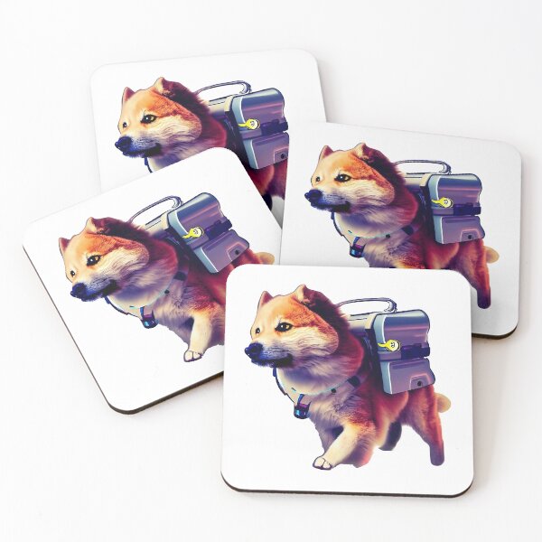 Item preview, Shiba space dog solider - dog - stickers designed and sold by CRAFTARTTR.