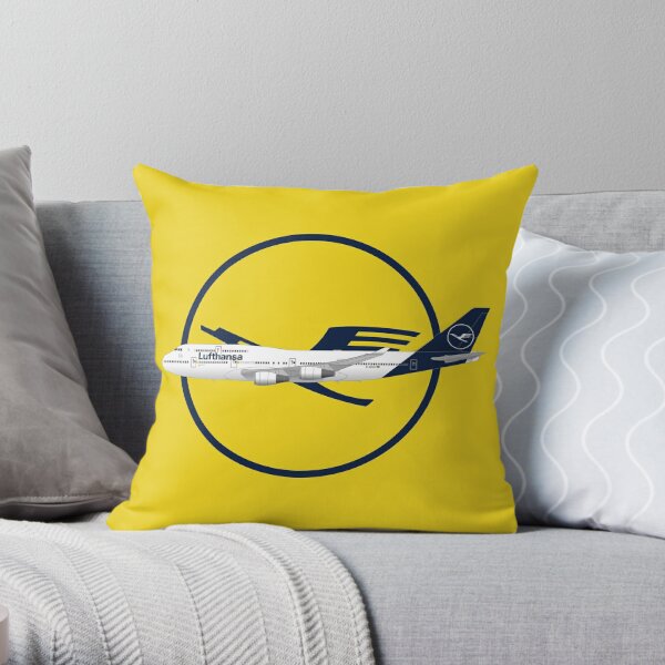 Front View Of Airplane Throw Pillow by Ga161076 